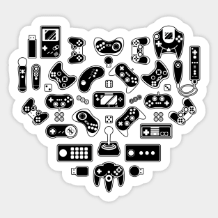 Love Gamers Black Sticker